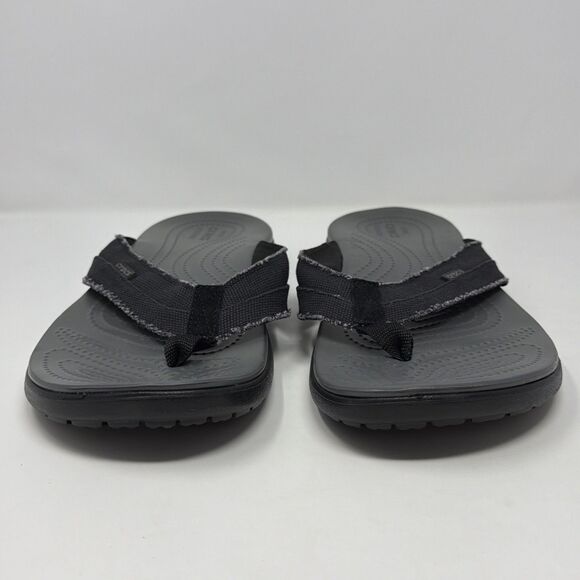 Crocs Men’s Size 13 Comfort Santa Cruz Thong Sandals 205612 Black STORE MODEL main image 14
